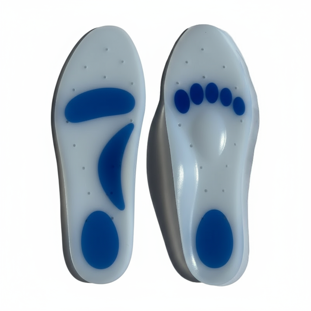 Semelles gel actif contre les douleurs de la voûte plantaire