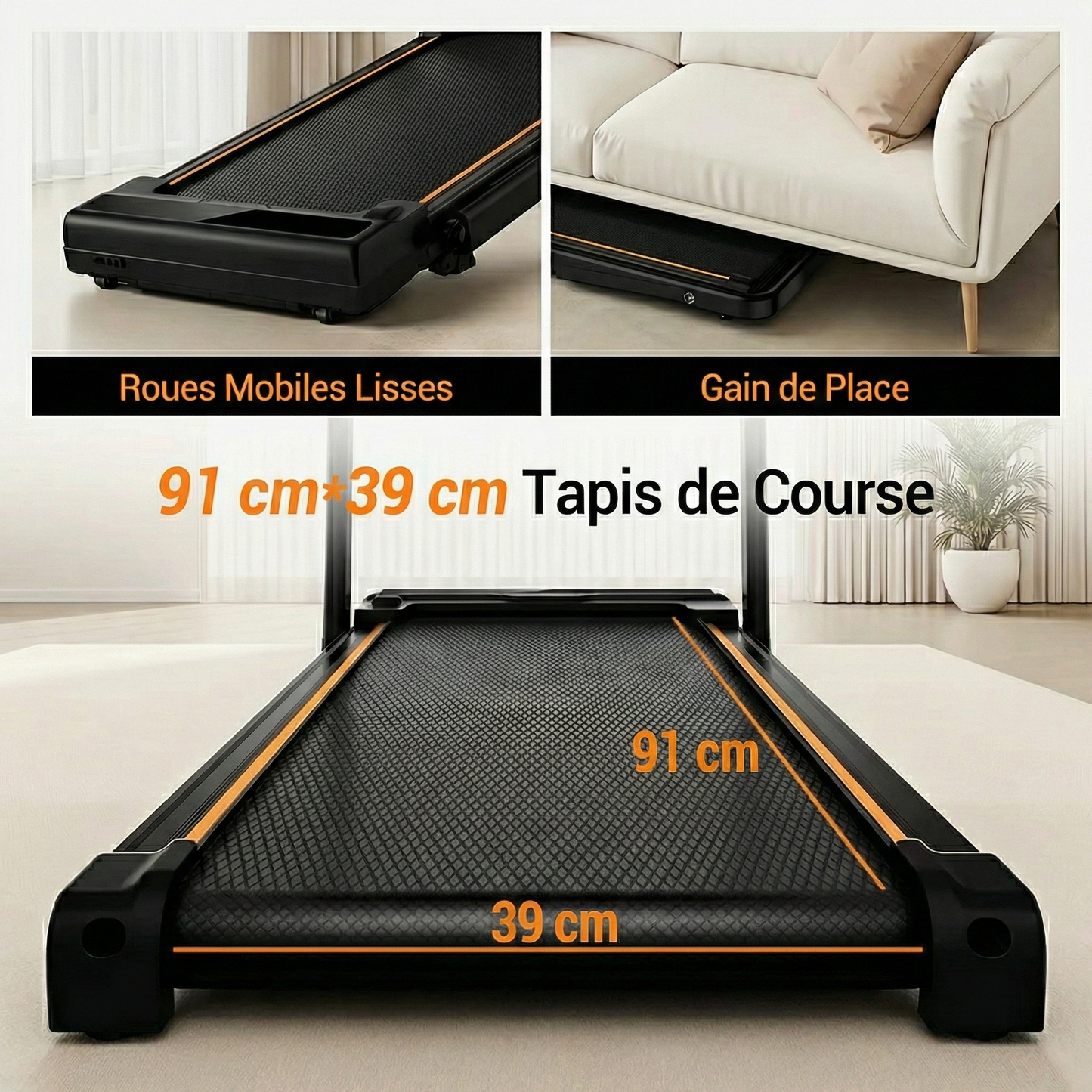 EvoStep 16 - Tapis de marche pliable 3-en-1 inclinable