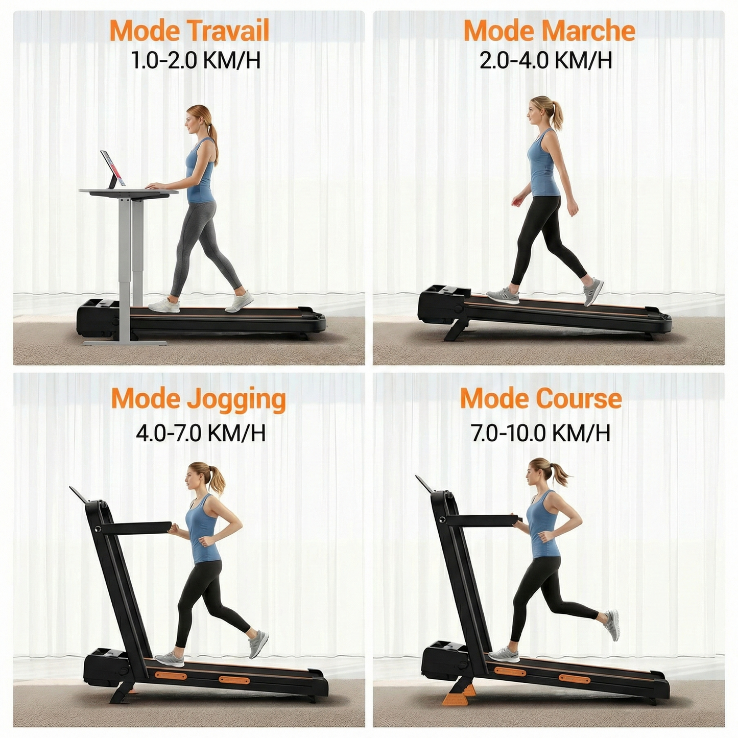 EvoStep 16 - Tapis de marche pliable 3-en-1  inclinable